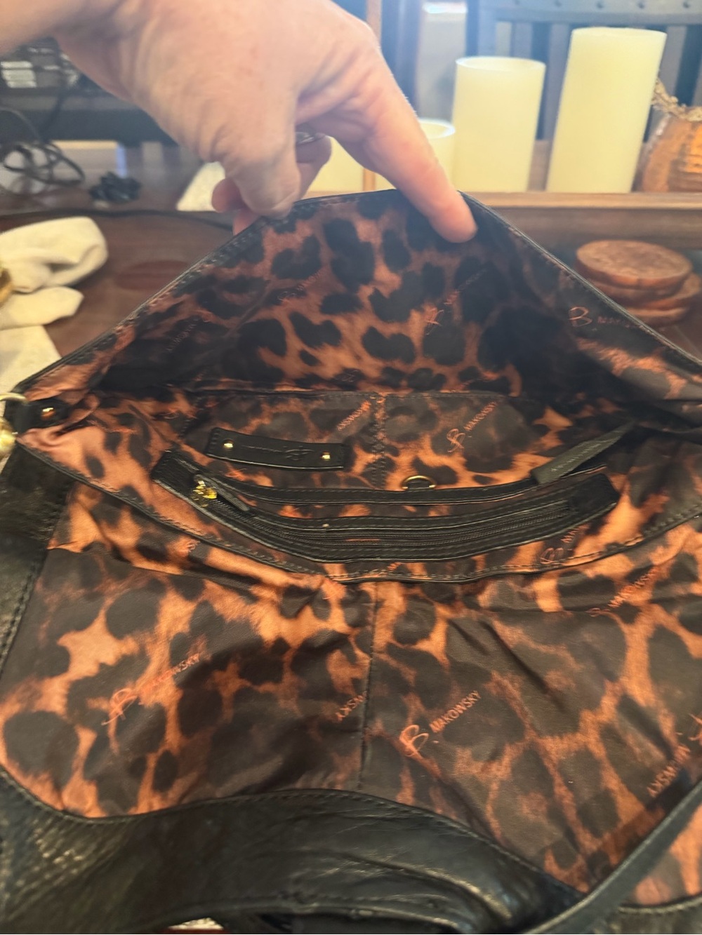 B. Makowsky black shoulder bag convertible clutch - Picture 3 of 8
